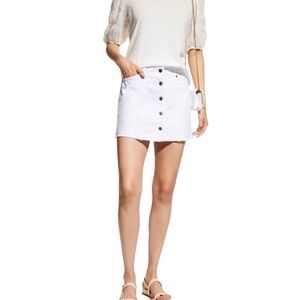 Rails The Canyon Button Front Mini Denim Skirt White Size 31 A Line Raw Edge